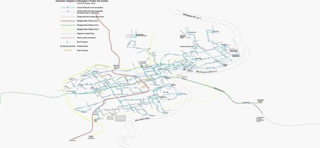 Mapa das estações de vagões de Xangai
